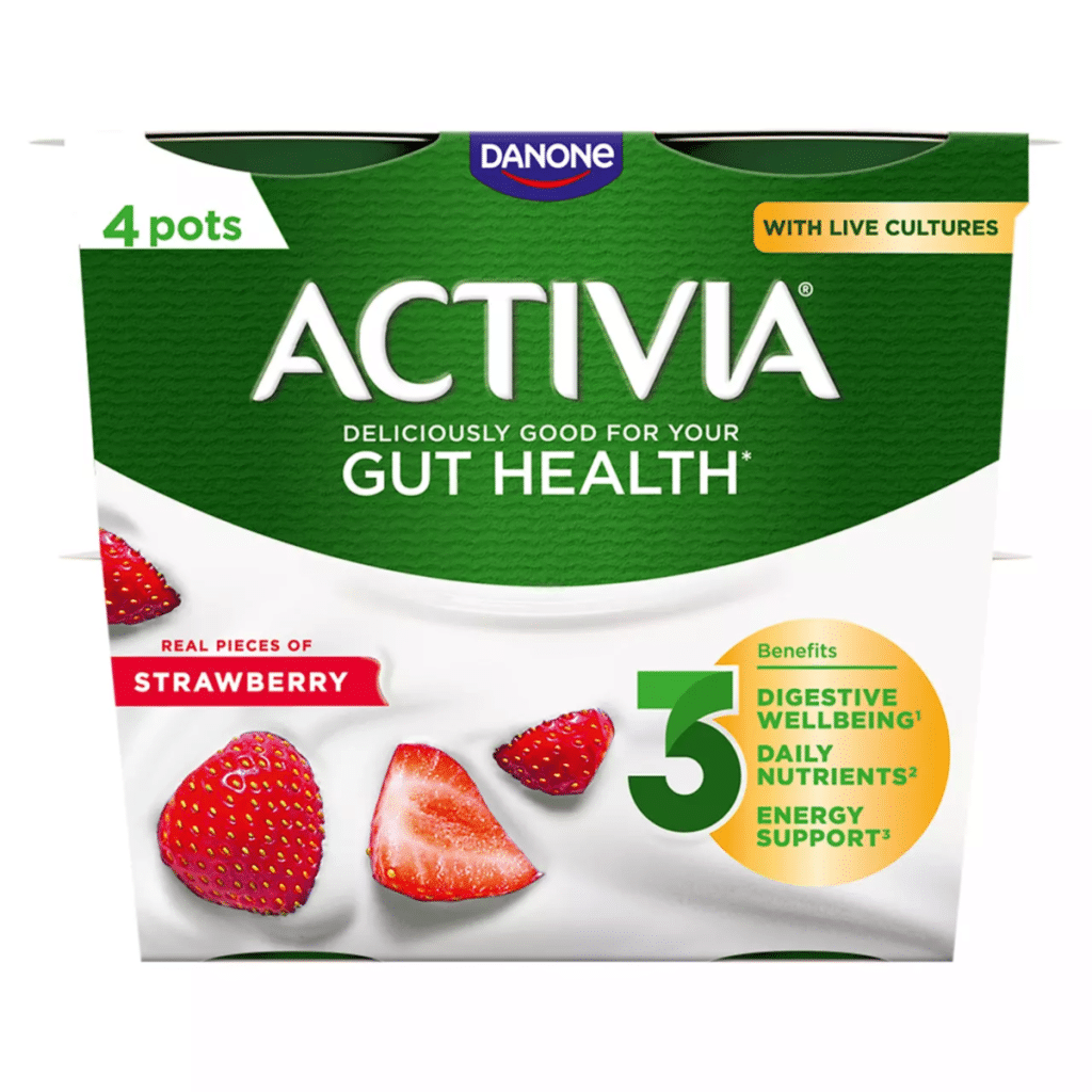 Activia Strawberry Gut Health Fruit Yoghurt Multipack 4x115g