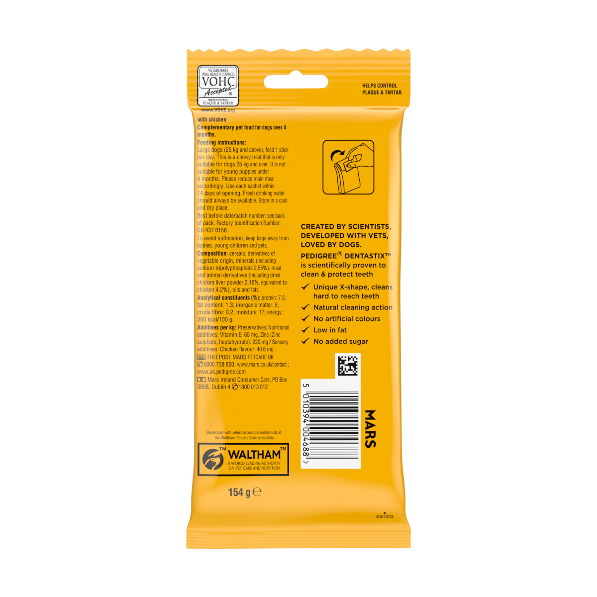 PEDIGREE DENTASTIX Daily Dental Chews Large Dog Treats 4 Sticks