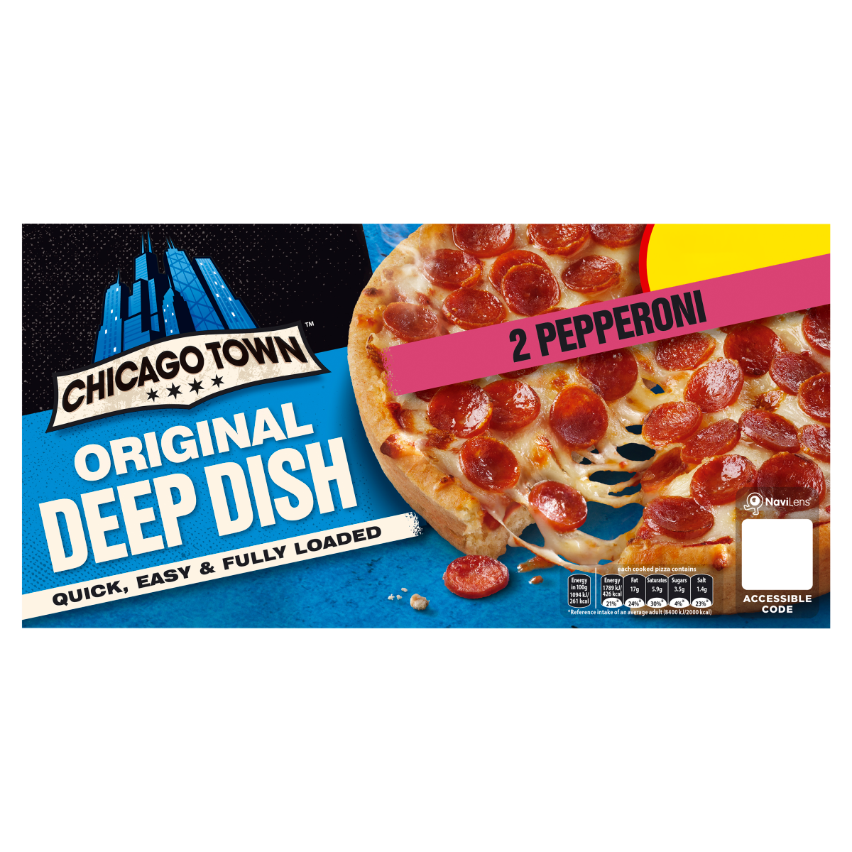 Chicago Town Original Deep Dish Pepperoni Pizza 2 x 155g (310g)