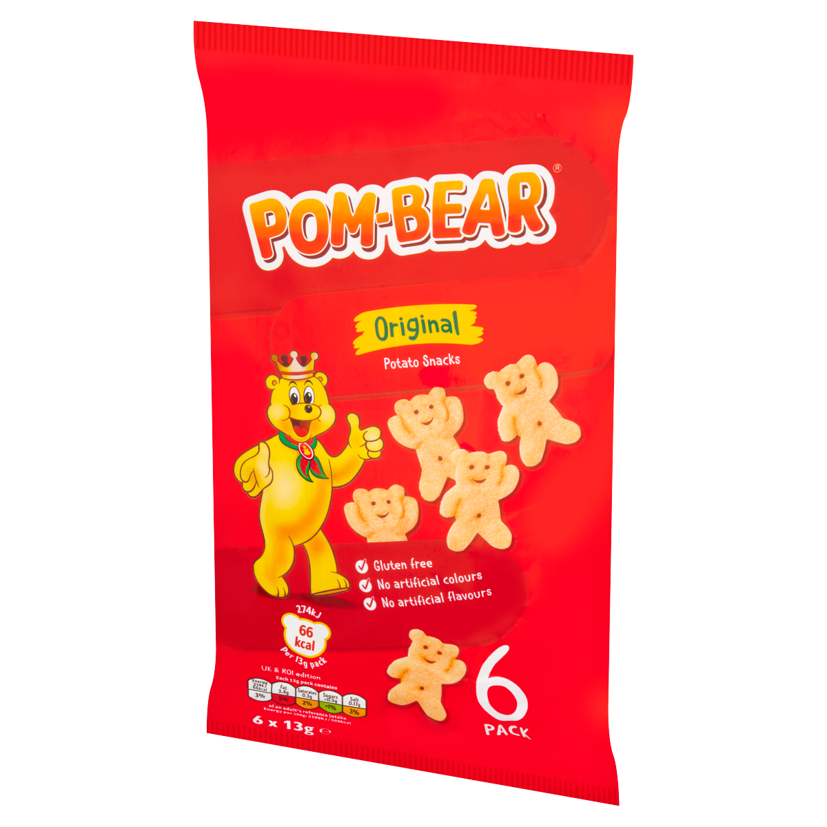 Pom-Bear Original Potato Snacks 6 x 13g