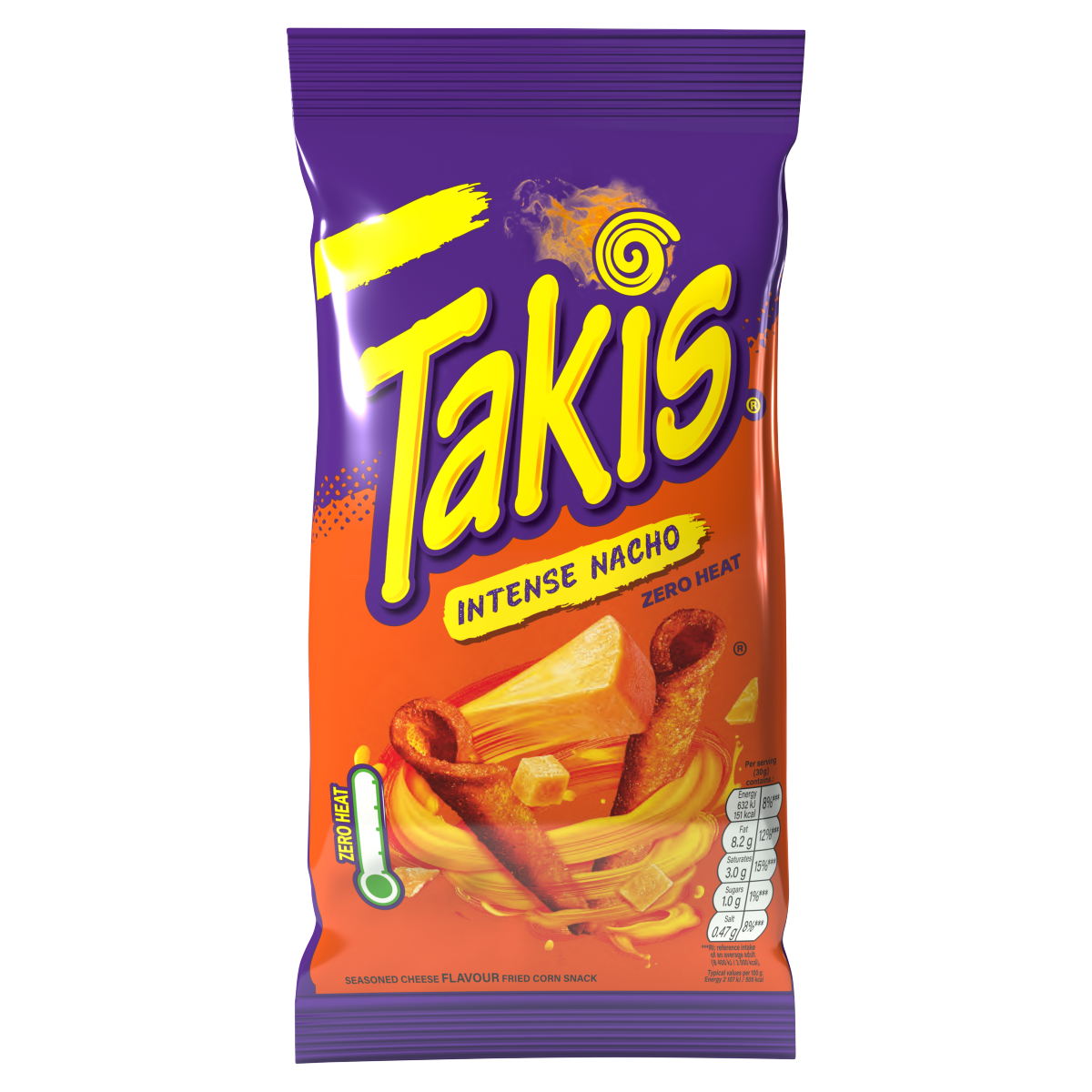 Takis Intense Nacho Seasoned Cheese Flavour Fried Maize Snack 100g