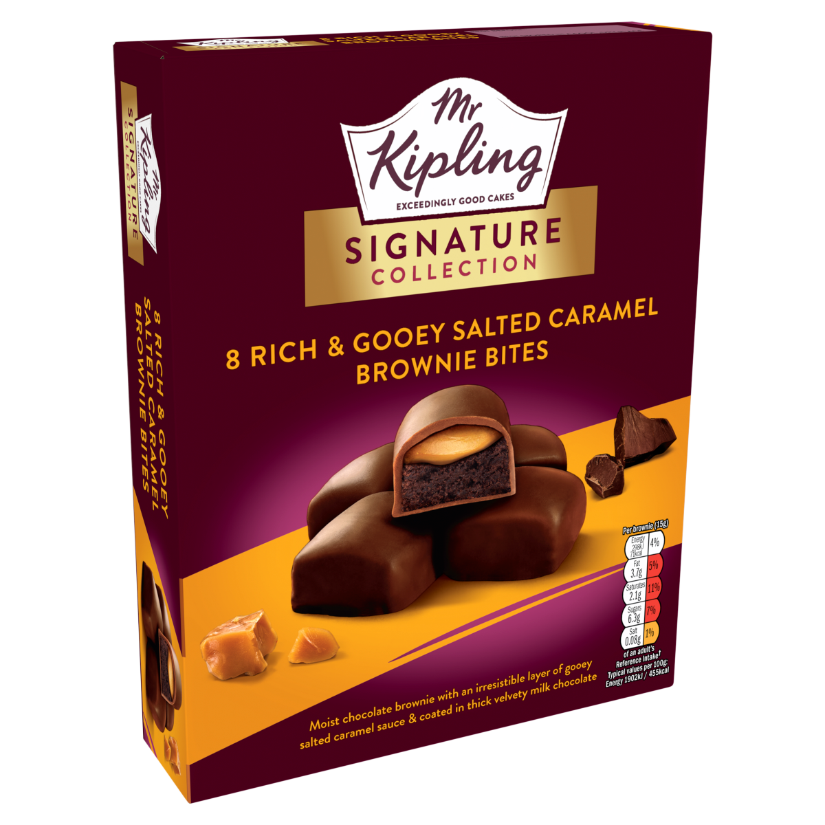 Mr Kipling Signature Collection 8 Rich & Gooey Salted Caramel Brownie Bites