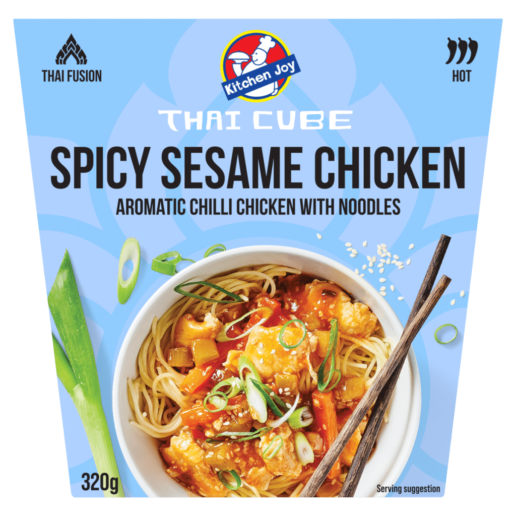 Kitchen Joy Thai Cube Spicy Sesame Chicken Aromatic Chilli with Noodles 320g
