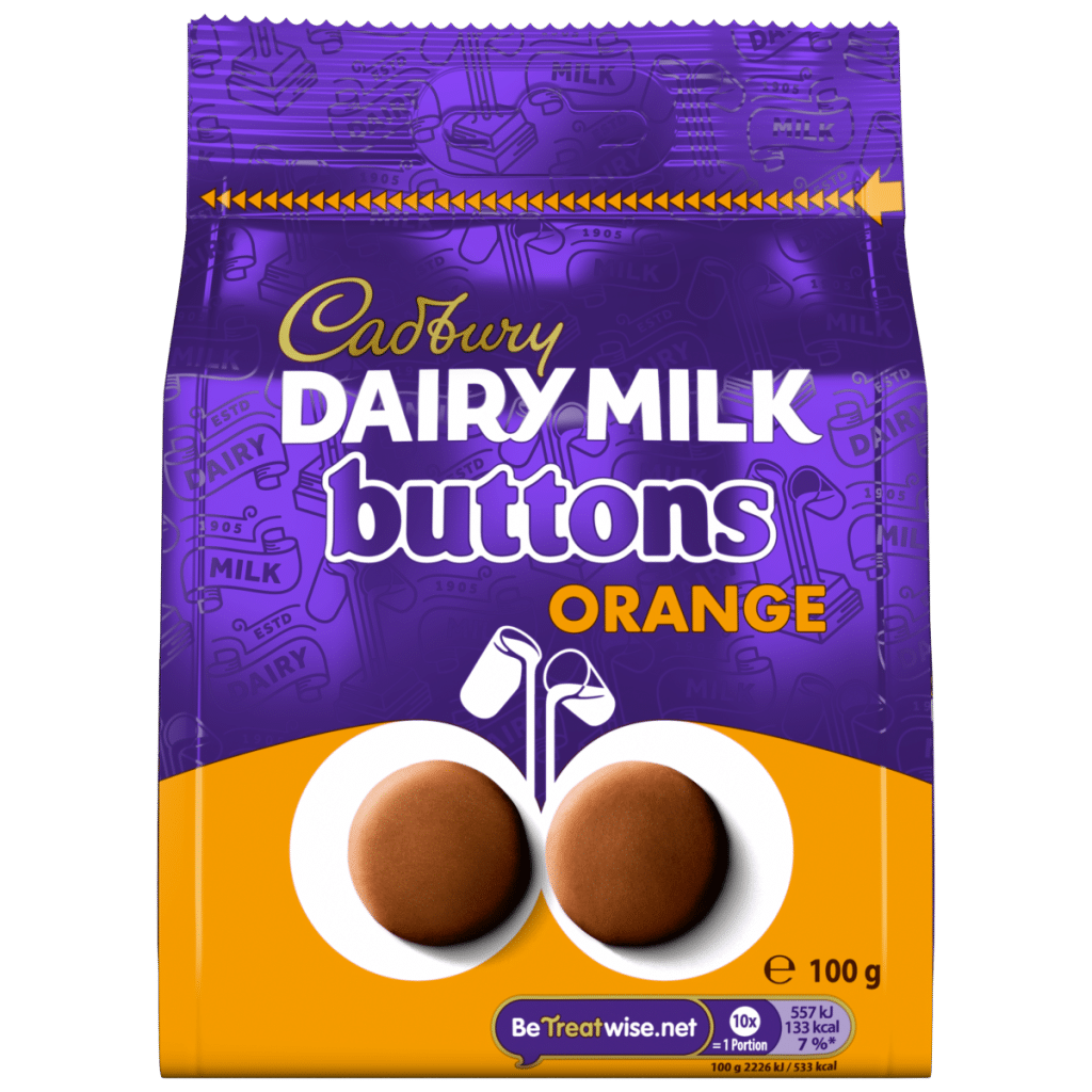 Cadbury Dairy Milk Chocolate Orange Buttons Bag 100g
