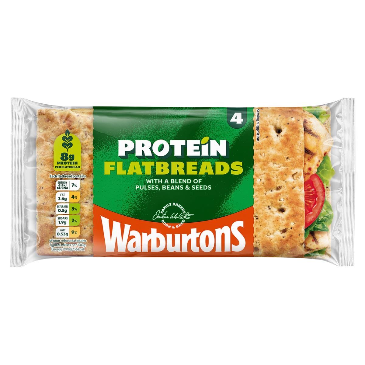 Warburtons 4 Protein Flatbreads