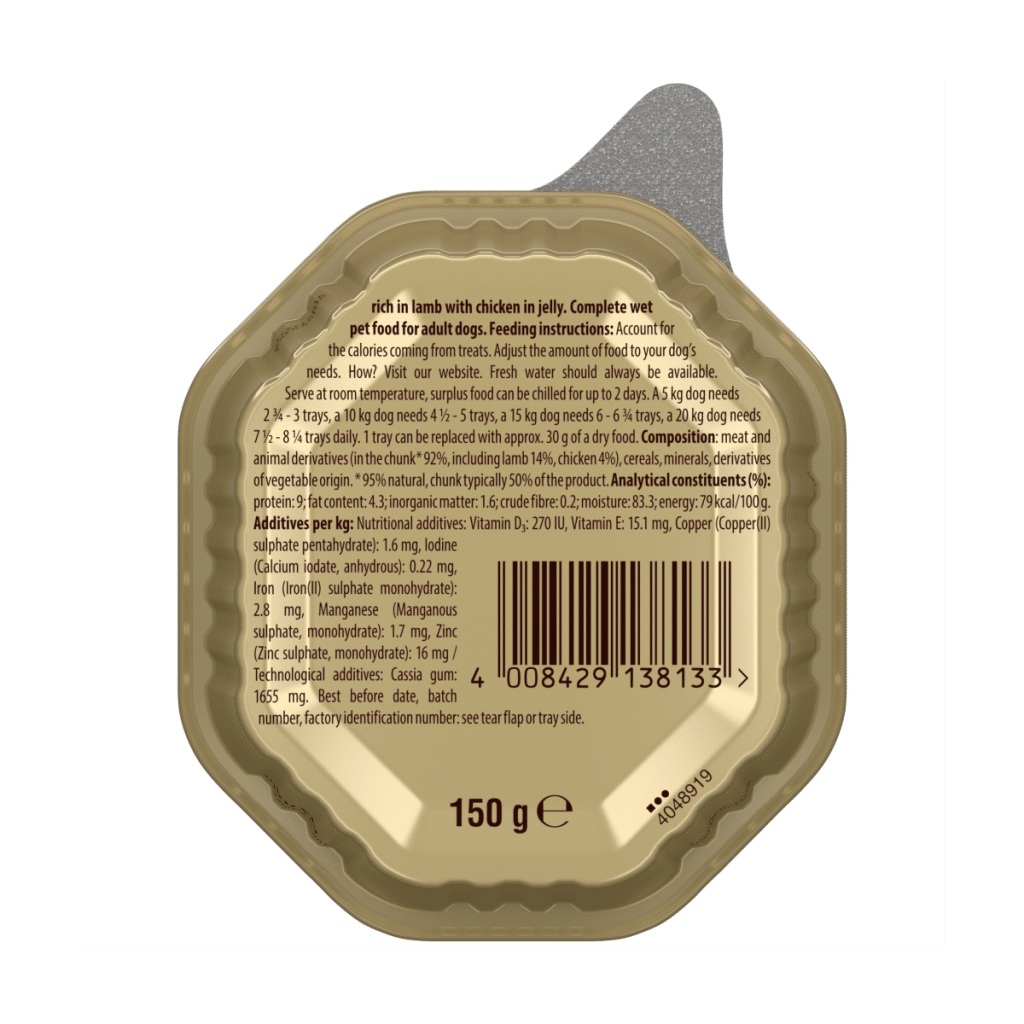 Cesar Classic Terrine Wet Dog Food tray Rich in Lamb with Chicken in Jelly 150g