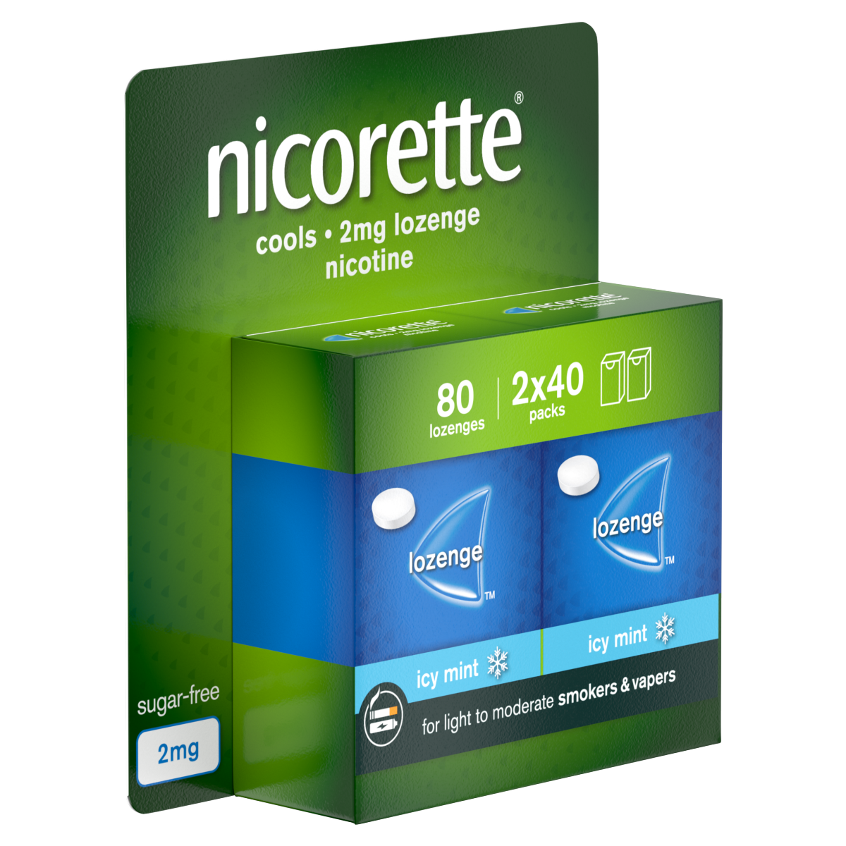 Nicorette 2mg Cools Lozenge 80 pieces,Quit Smoking or Quit Vaping Aid
