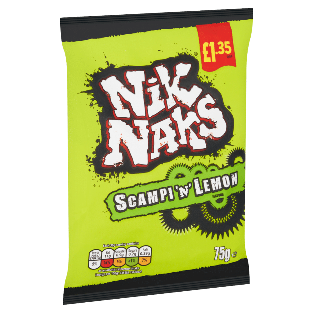 Nik Naks Scampi ‘N’ Lemon Flavour 75g