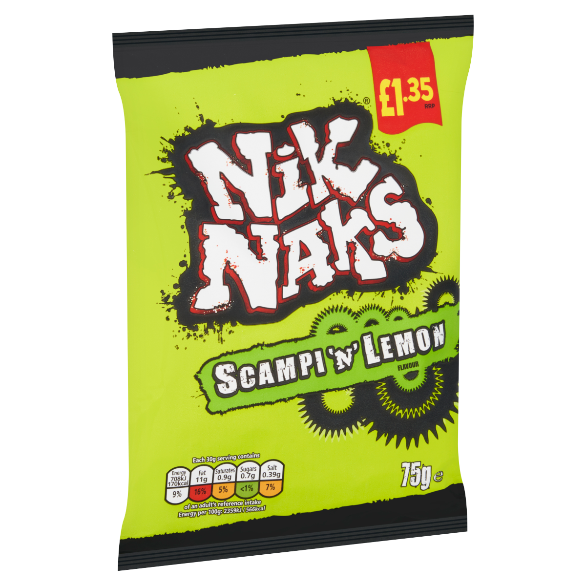 Nik Naks Scampi ‘N’ Lemon Flavour 75g
