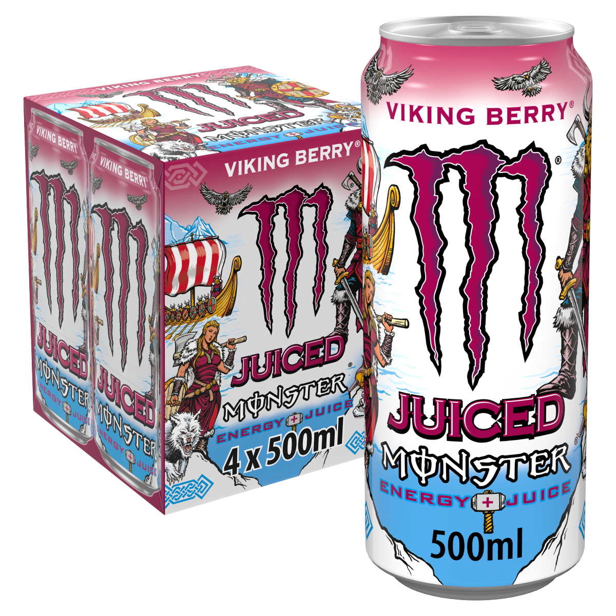 Monster Energy Drink Viking Berry 4 x 500ml Cans