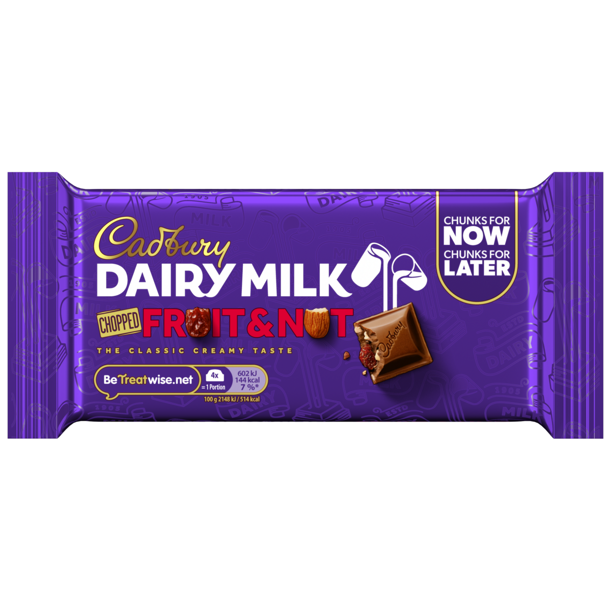 Cadbury Dairy Milk Chopped Fruit & Nut Chocolate Grab Pack 56 g