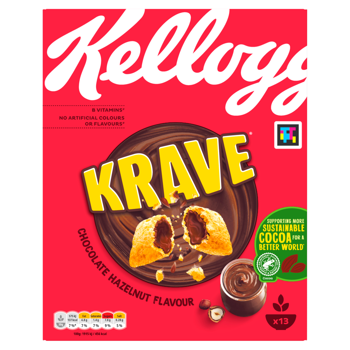 Kellogg’s Krave Chocolate Hazelnut Flavour Breakfast Cereal 410g