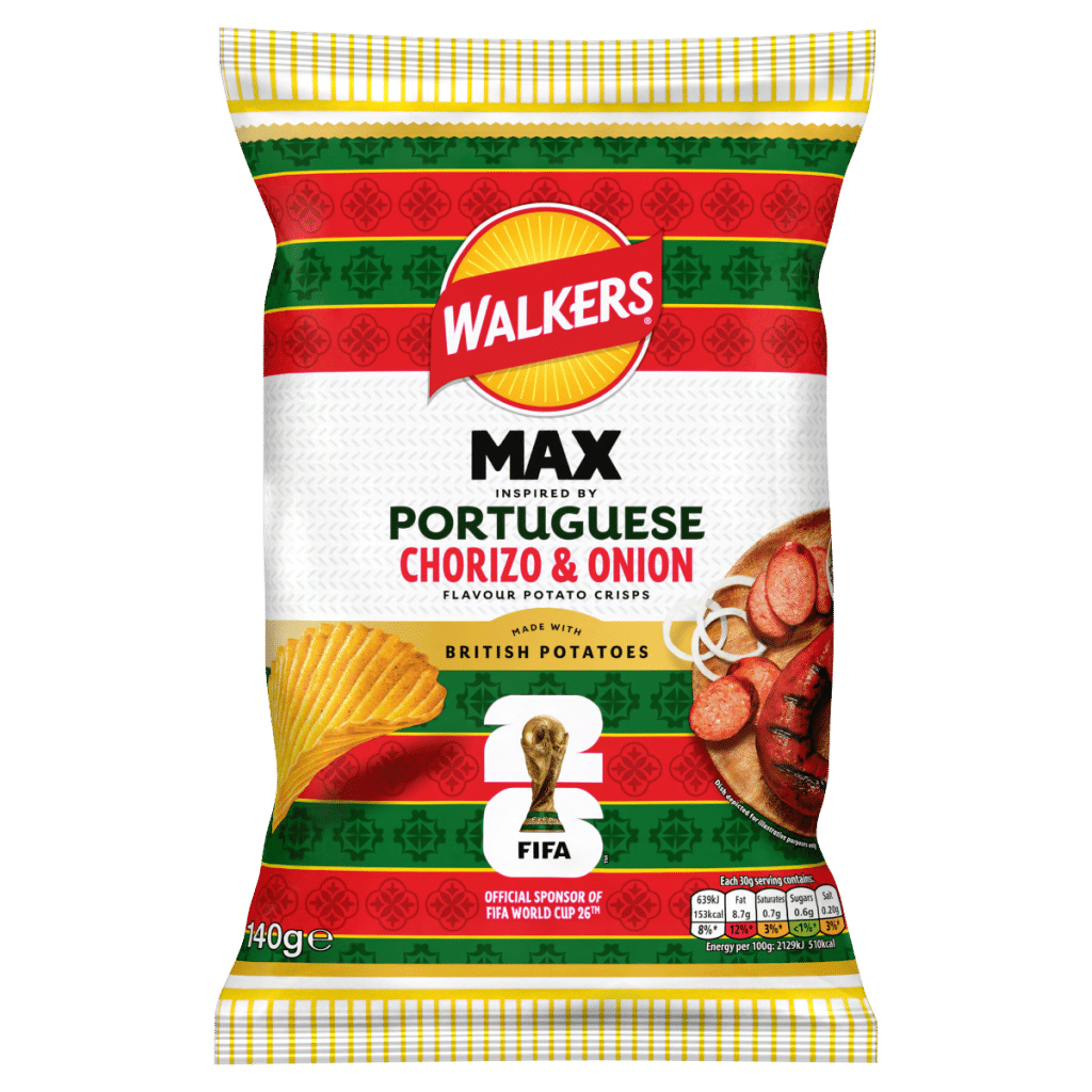 Walkers MAX Portuguese Chorizo & Onion Sharing Crisps 140g