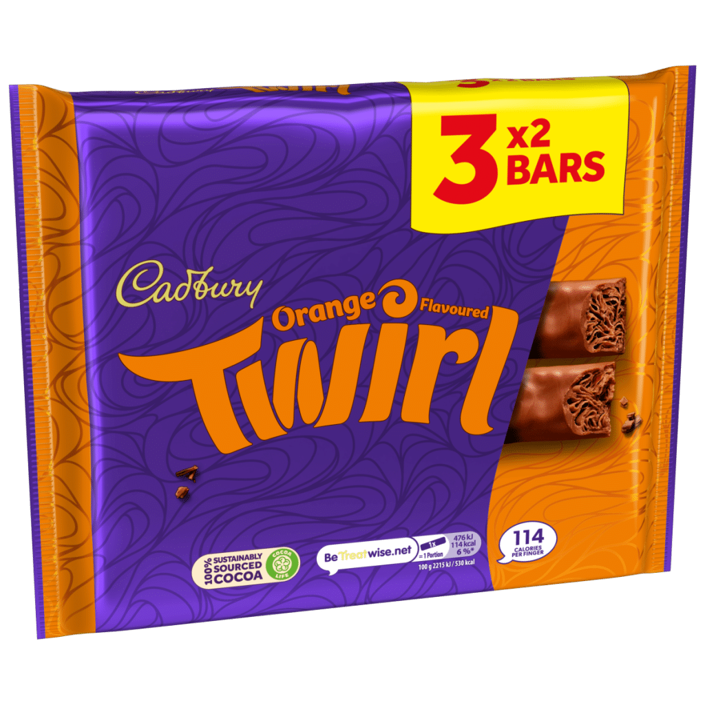 Cadbury Twirl Orange Chocolate 3 Pack Multipack 129 g
