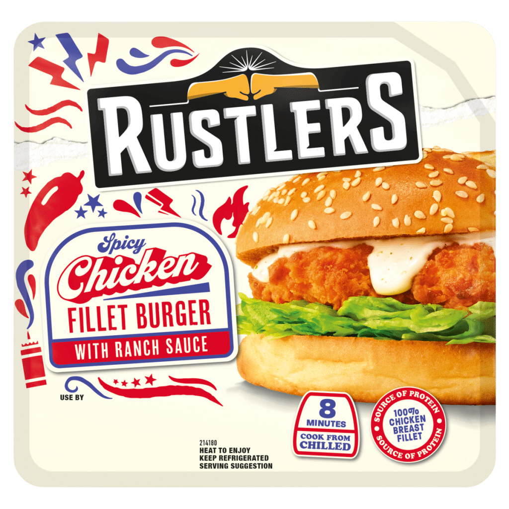 Rustlers Spicy Chicken Fillet Burger with Ranch Sauce 159g