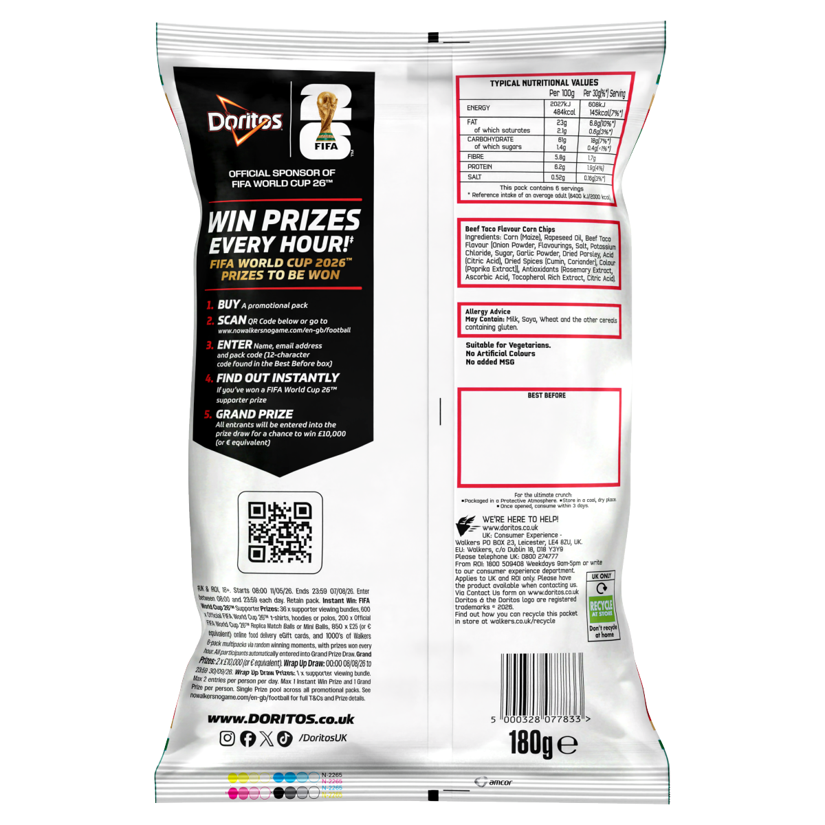 Doritos Mexican Beef Taco Tortilla Sharing Crisps 180g