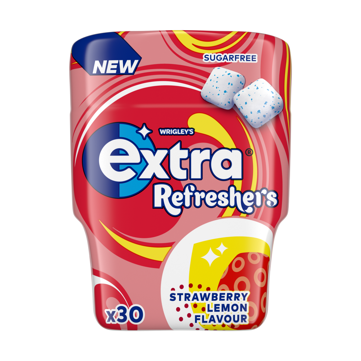 Extra Refreshers Strawberry Lemon Sugar Free Chewing Gum x30 Pieces