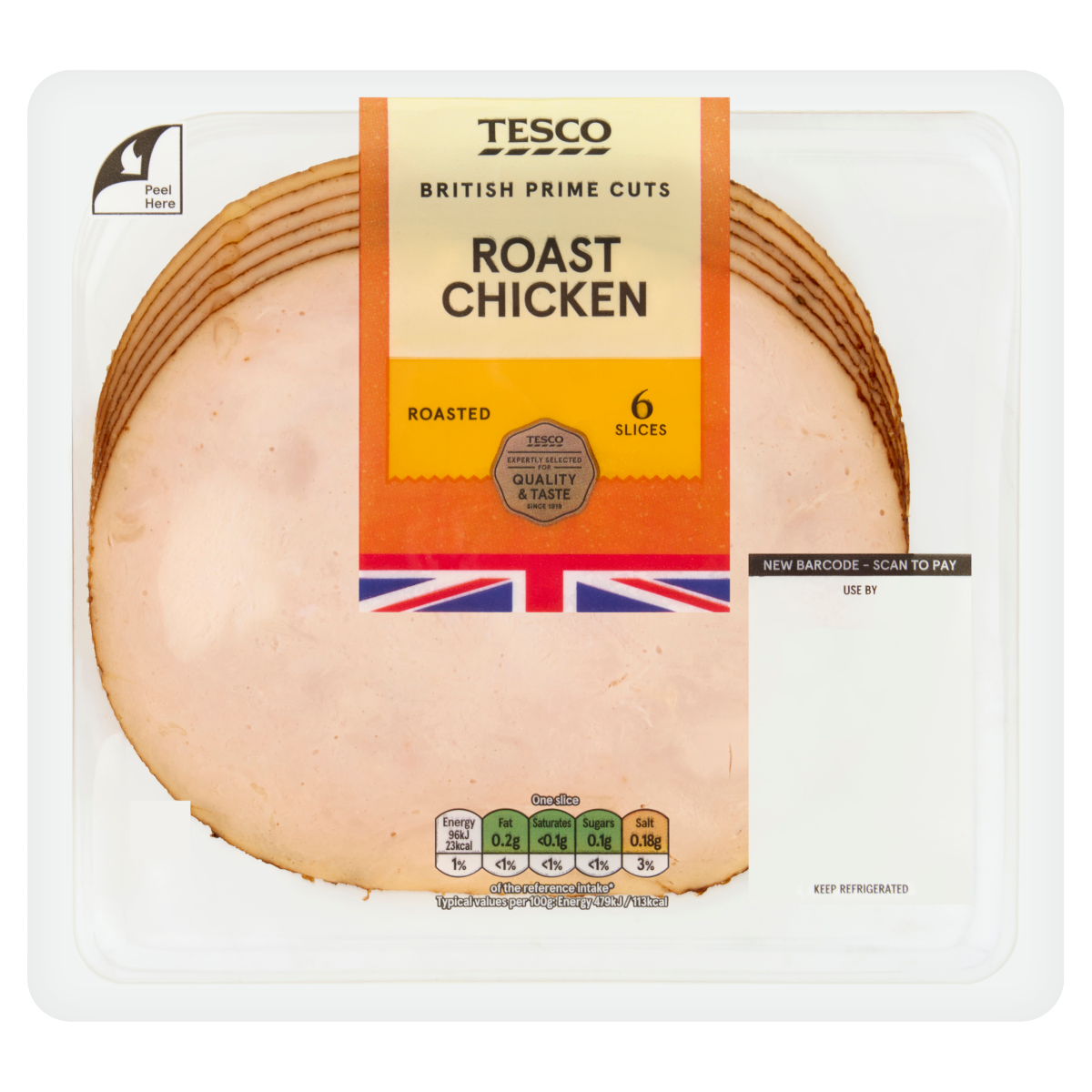 Tesco 6 Roast Chicken Slices 120g