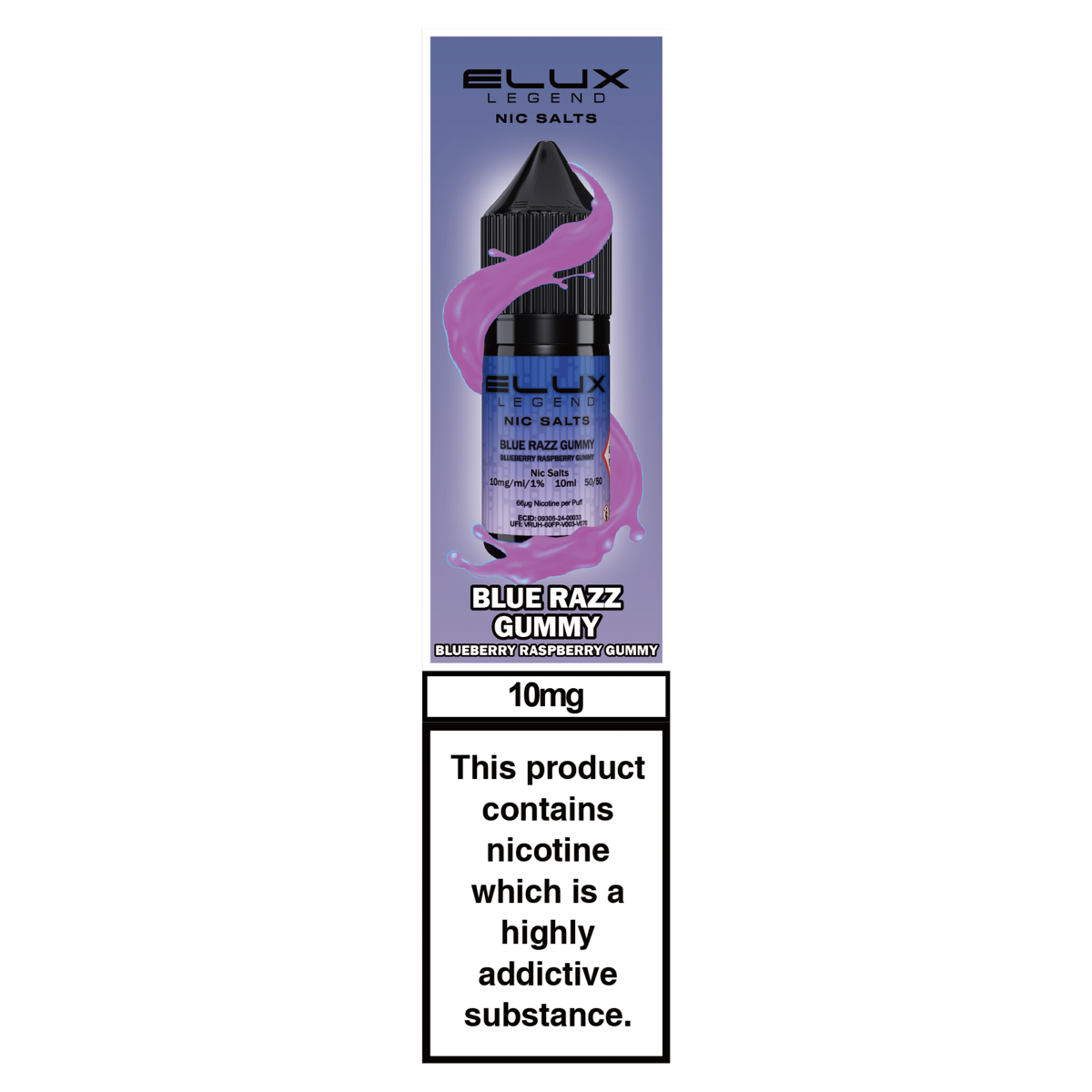 Elux Legend Nic Salts Blueberry Raspberry Gummy 10mg
