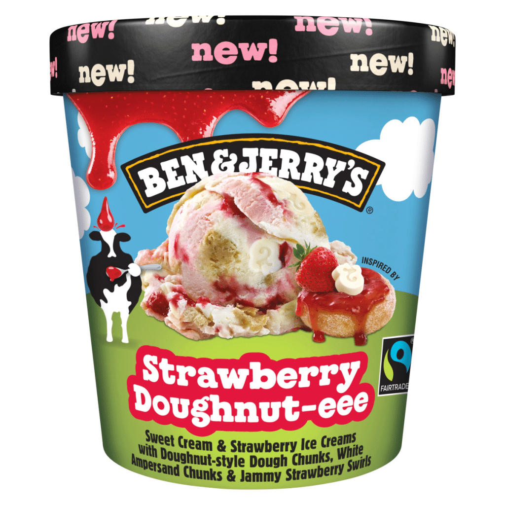 Ben & Jerry’s Strawberry Doughnut-eee Ice Cream Tub 465 ML