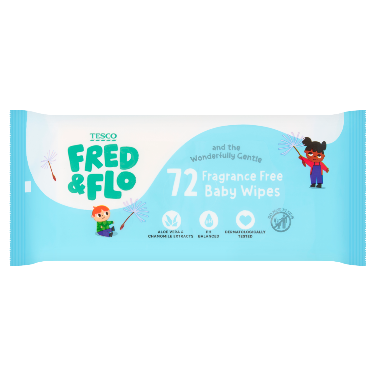 Tesco Fred & Flo 72 Fragrance Free Baby Wipes