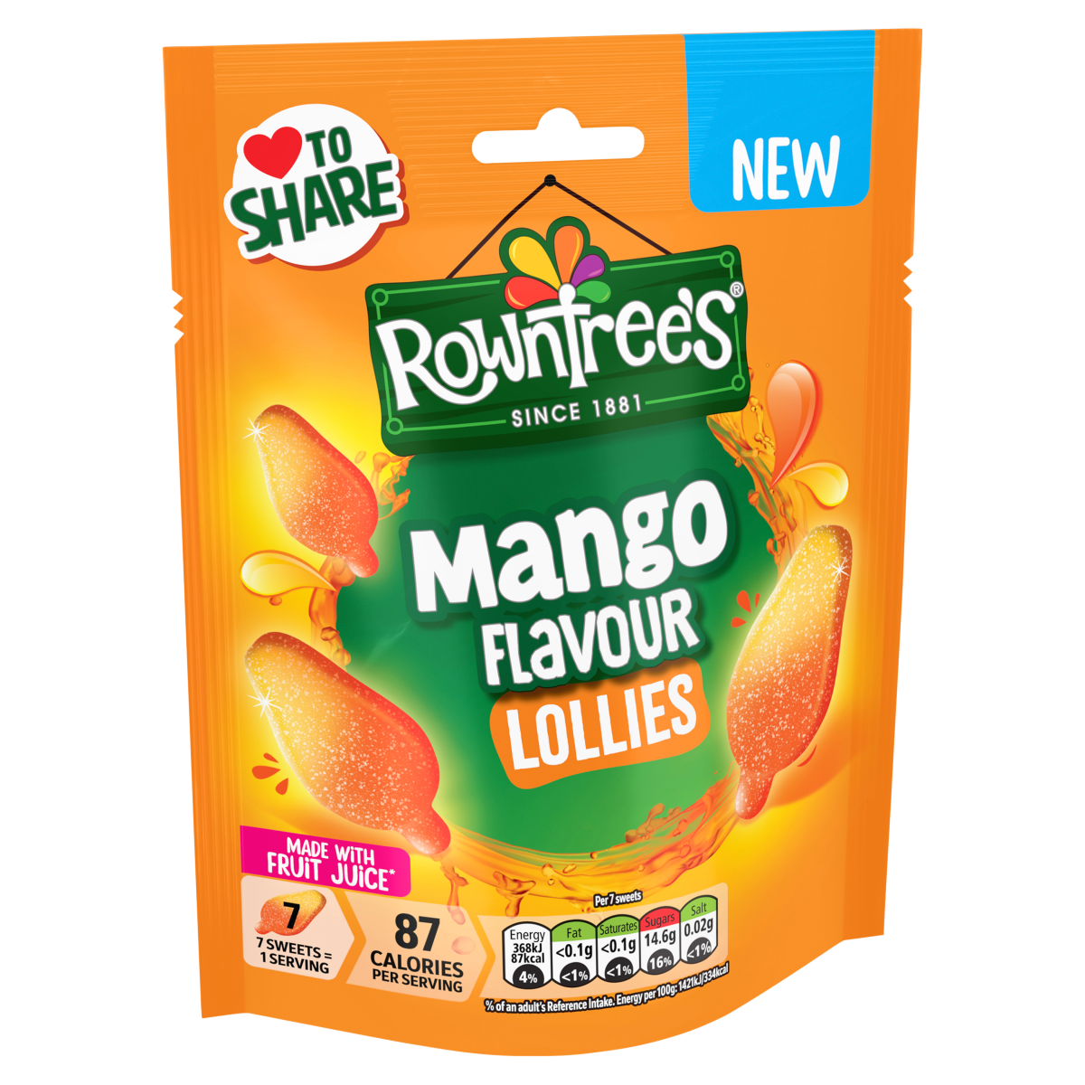 Rowntree’s Mango Flavour Lollies 130g