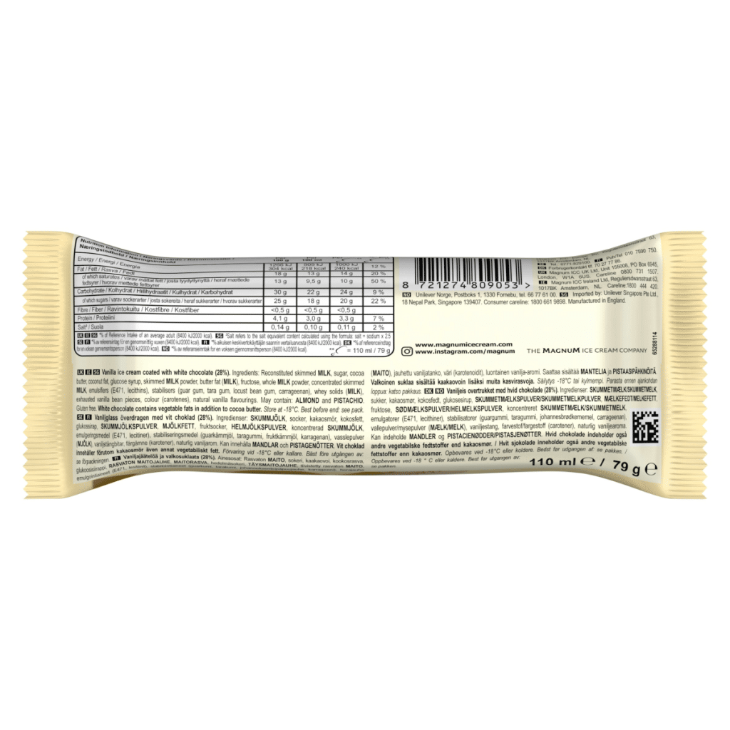 Magnum White Chocolate Ice Cream Stick 110 ml