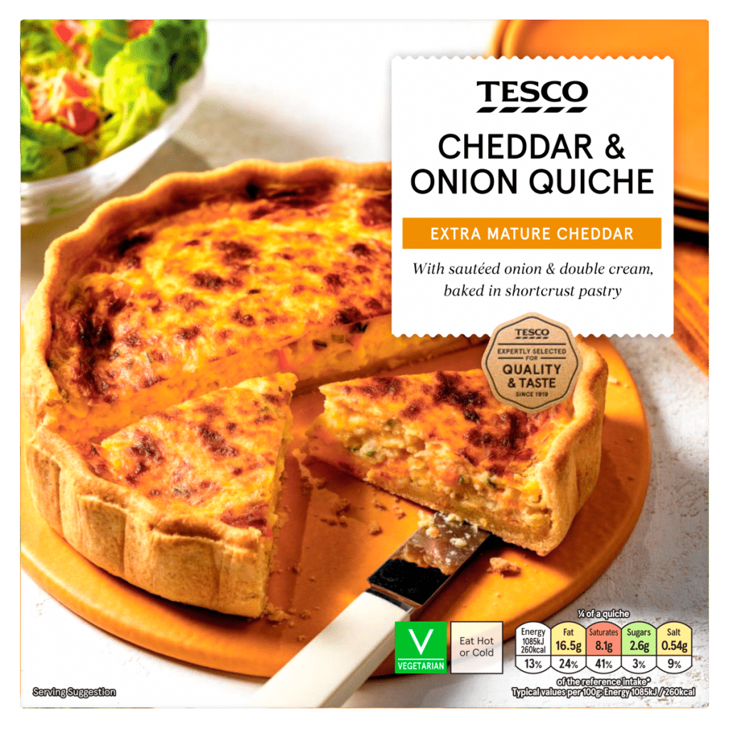 Tesco Cheddar & Onion Quiche 400g