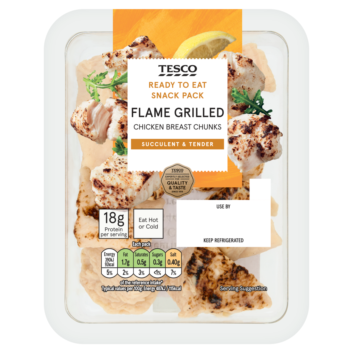 Tesco Flame Grilled Chicken Breast Chunks 80g