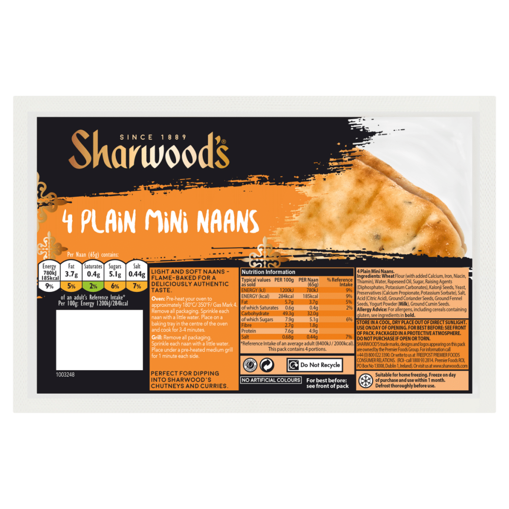 Sharwood’s 4 Plain Mini Naans