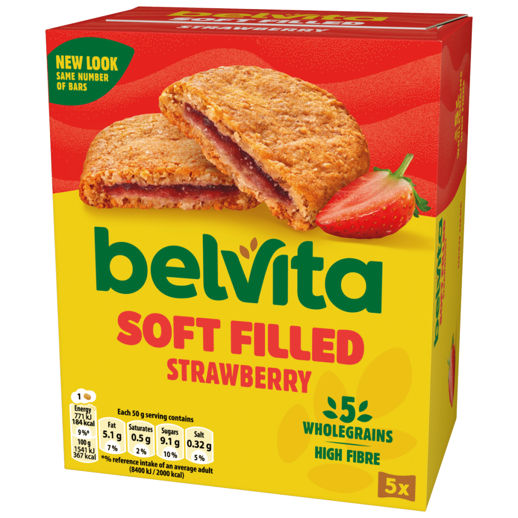 Belvita Soft Bakes Strawberry Filled Cereal Snack Bars Multipack 250g (5 x 50g)