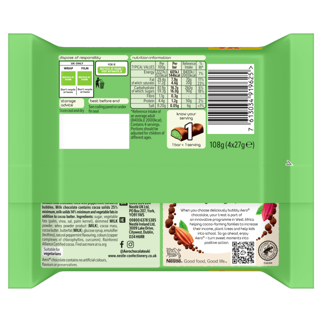 Aero Peppermint Chocolate 108g