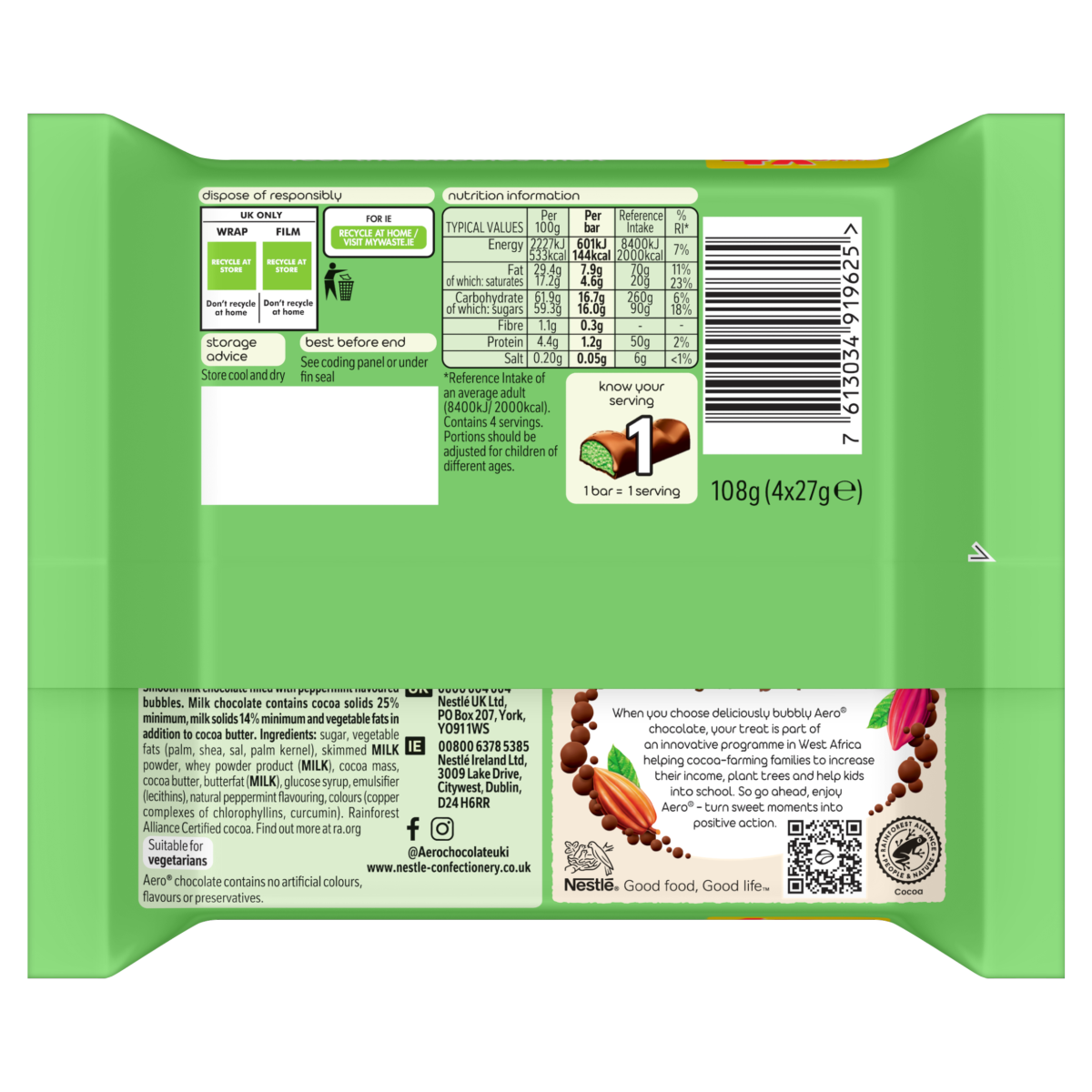 Aero Peppermint Chocolate 108g