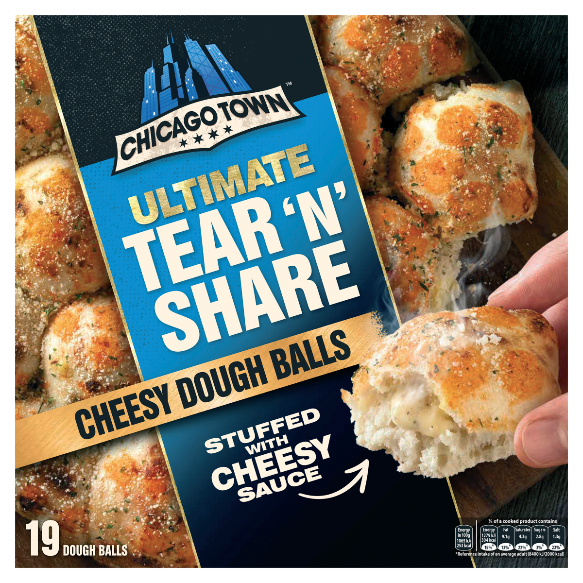 Chicago Town 19 Ultimate Tear ‘N Share Cheesy Dough Balls Stuffed with Cheesy Sauce 480g