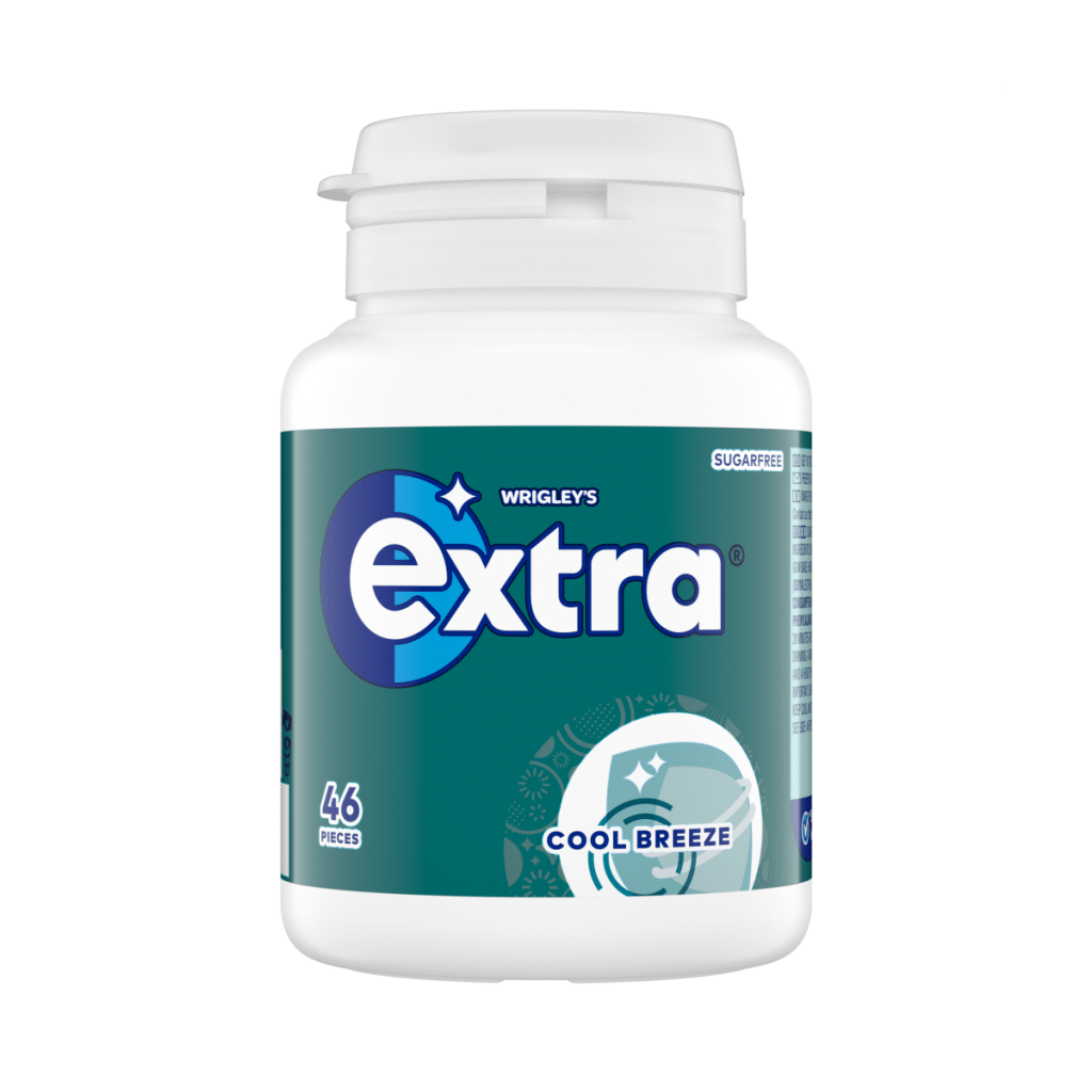 Extra Cool Breeze Chewing Gum Sugar Free Bottle 46 pieces (1x6x6 Bottles)