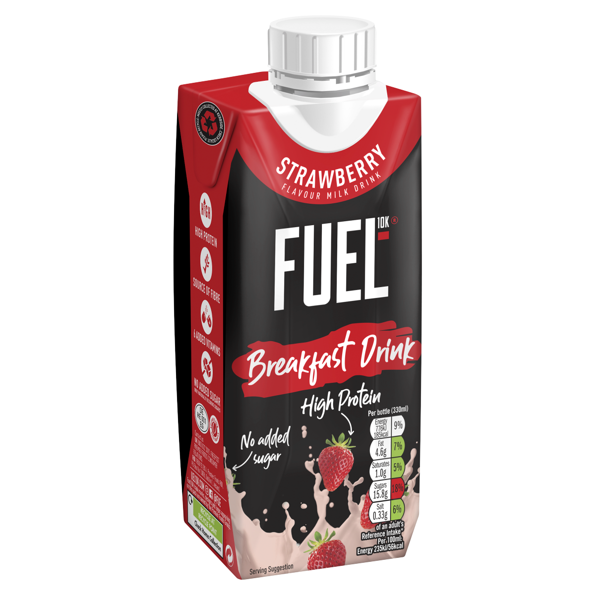 Fuel10K Strawberry Flavour Breakfast Milk Drink 330ml