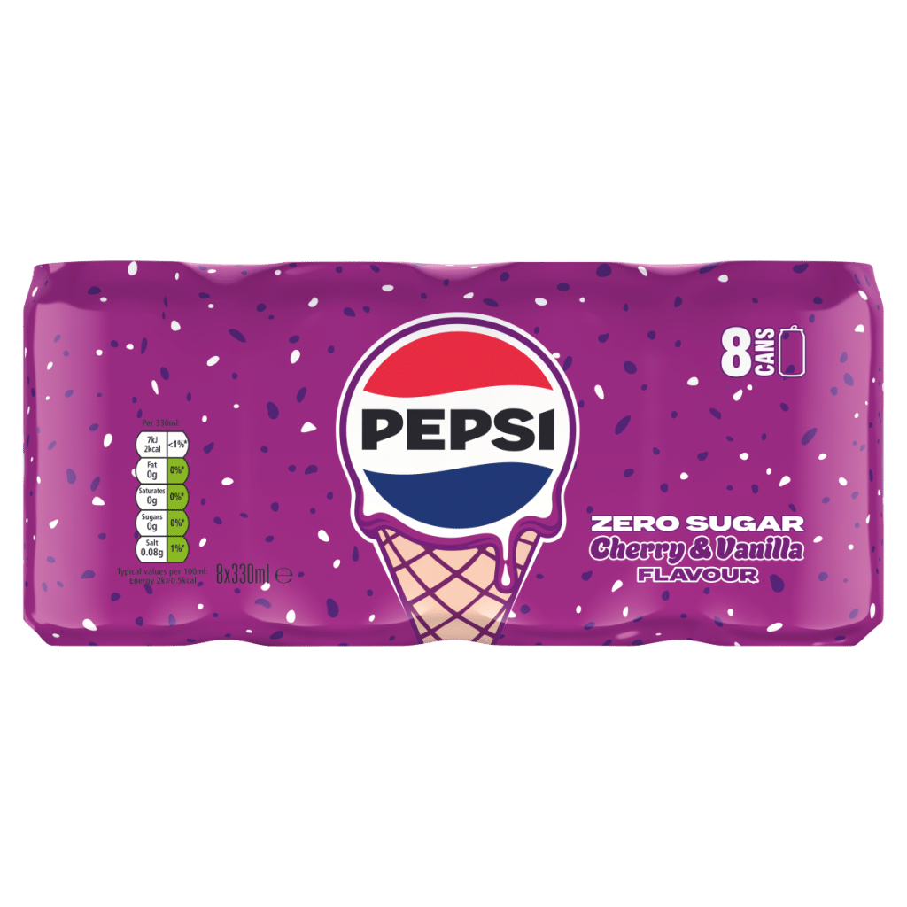 Pepsi Zero Sugar Cherry & Vanilla Flavour 8 x 330ml