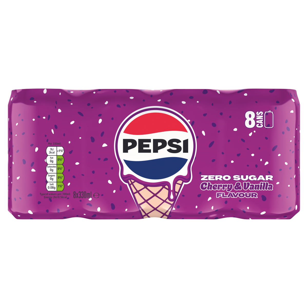 Pepsi Zero Sugar Cherry & Vanilla Flavour 8 x 330ml