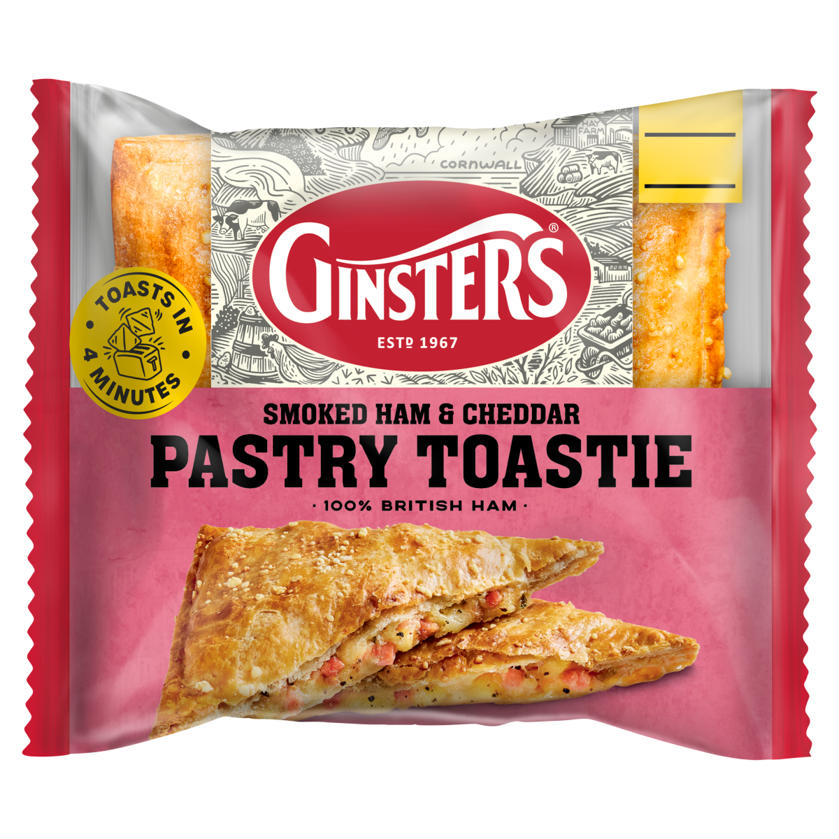 Ginsters Smoked Ham & Cheddar Pastry Toastie 130g