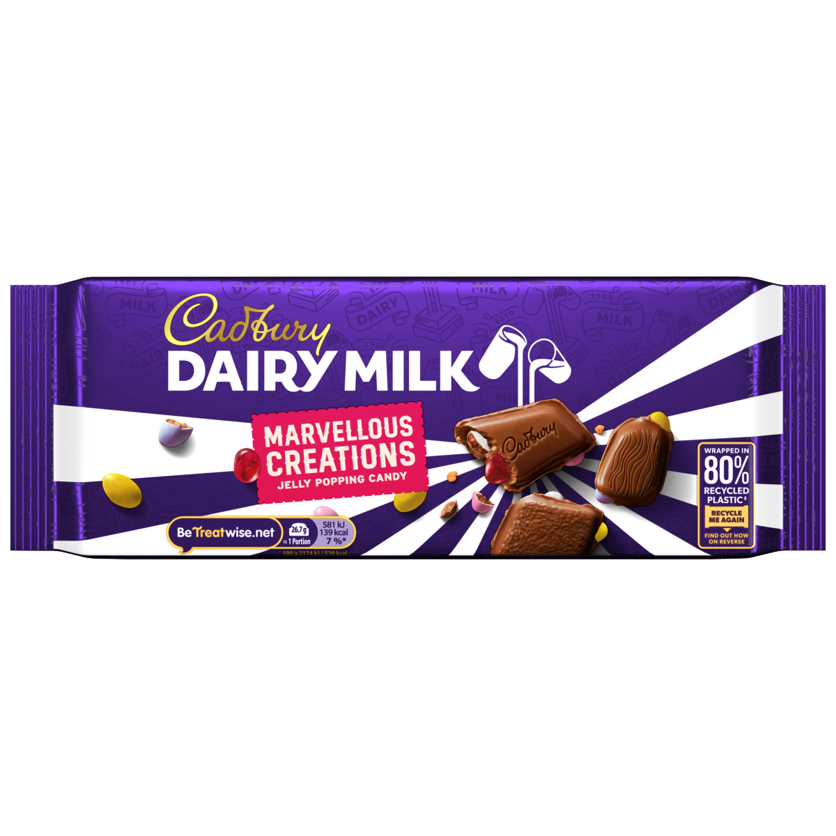 Cadbury Marvellous Creation Jelly Popping Candy Shells Chocolate Bar 160 g