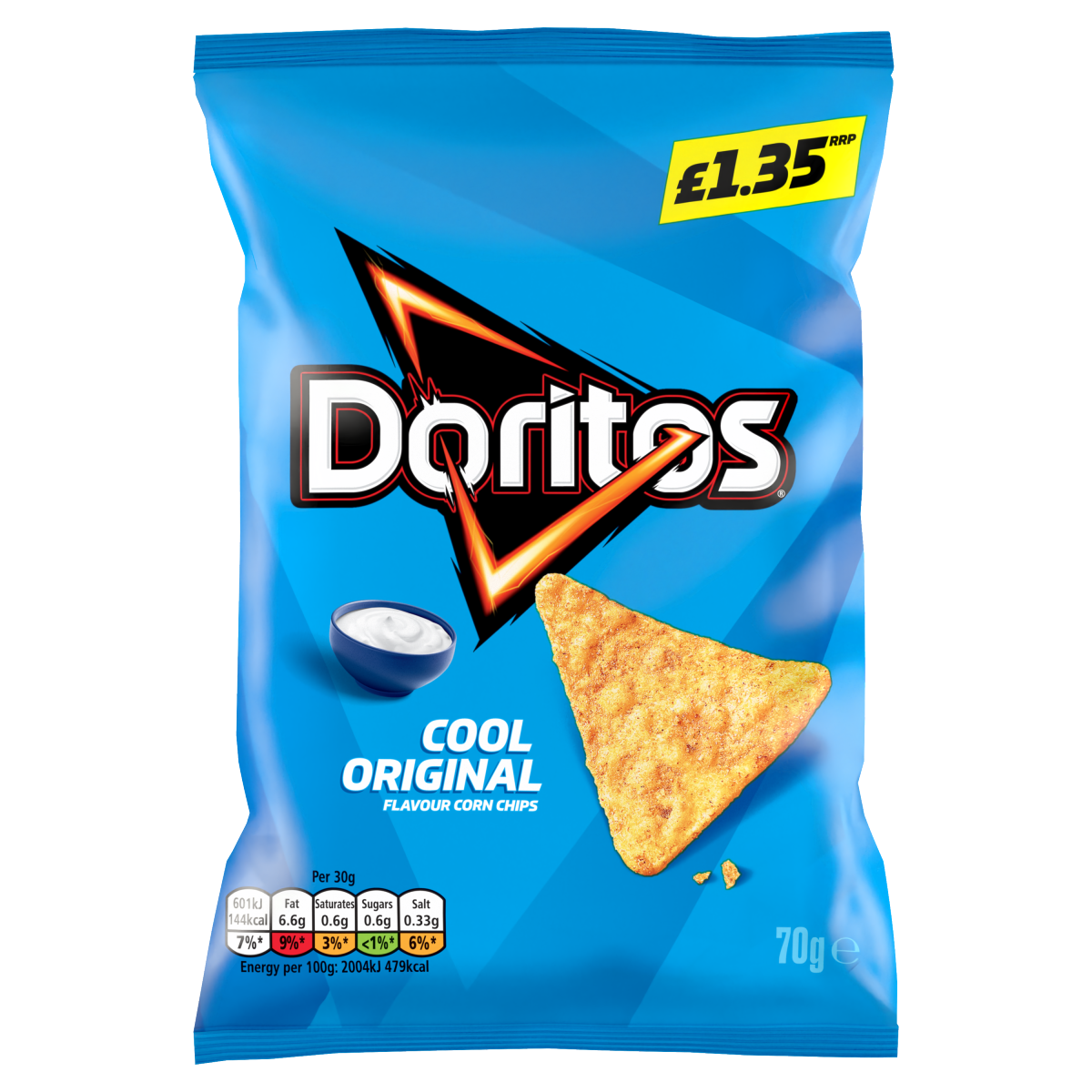 Doritos Cool Original Tortilla Chips Crisps 70g PMP £1.35 RRP