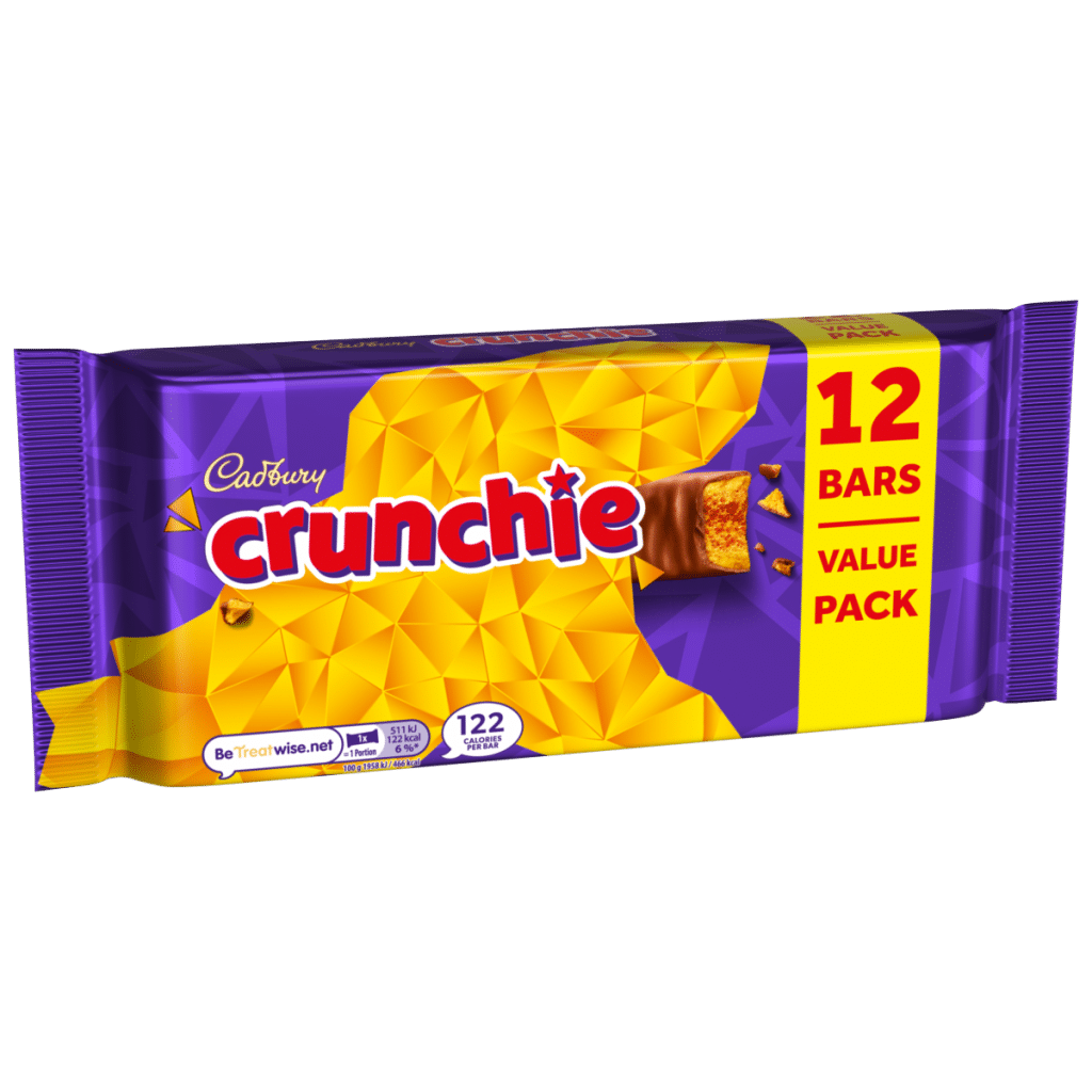 Cadbury Crunchie Chocolate Bar 12 Pack Multipack 312.2g (12 x 26g)