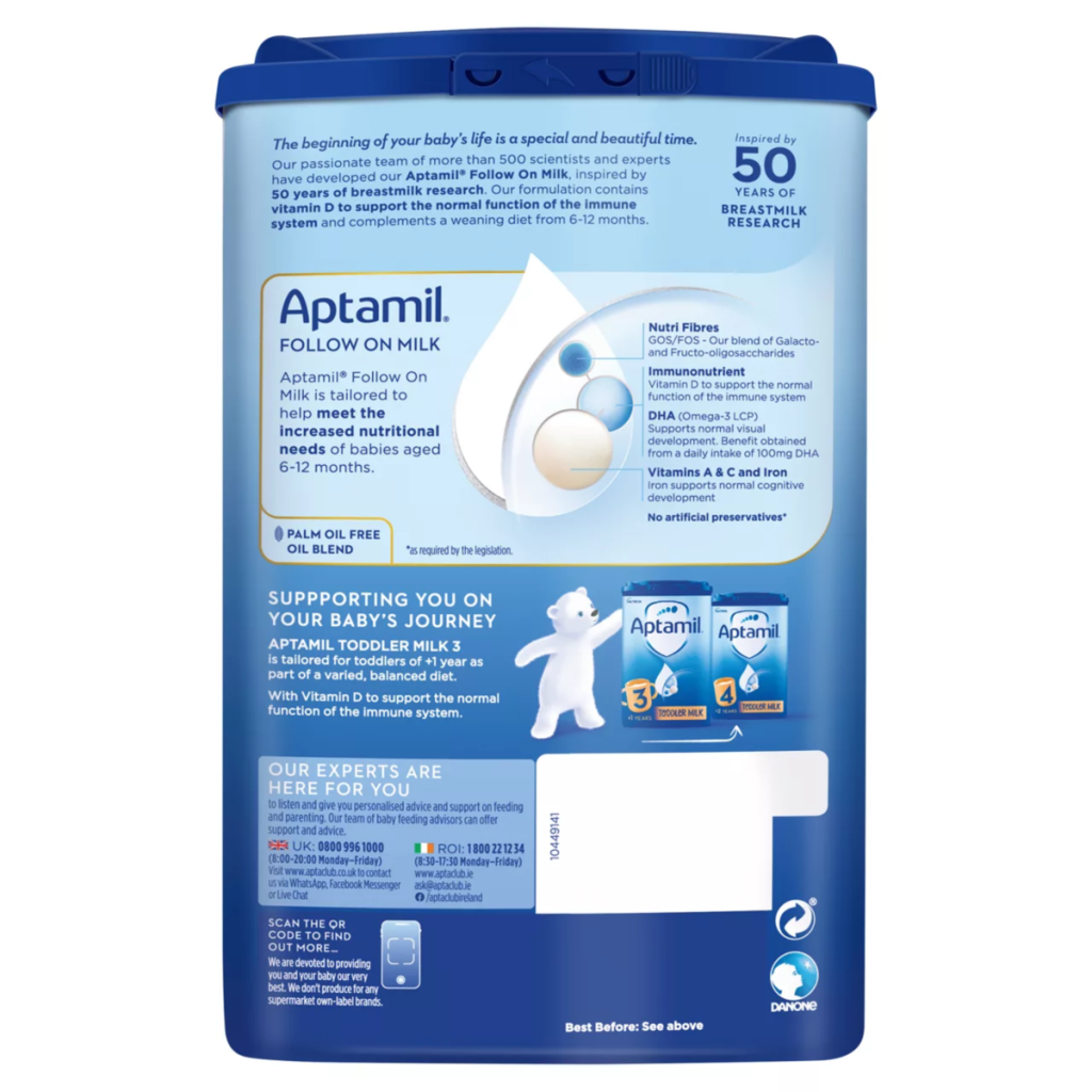 Aptamil 2 Follow On Baby Milk Formula Powder, 6-12 Months, 800g
