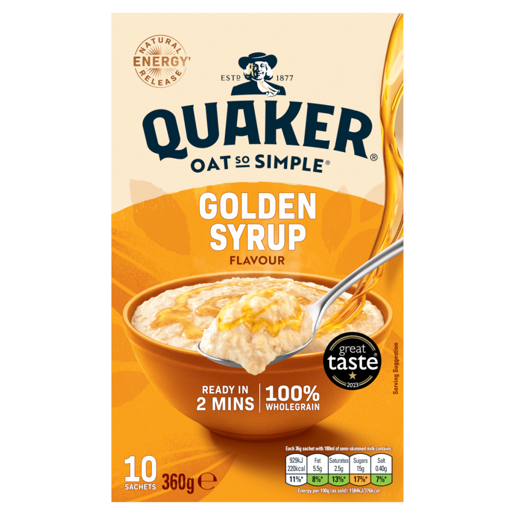 Quaker Oat So Simple Golden Syrup Porridge Sachets 10x36g