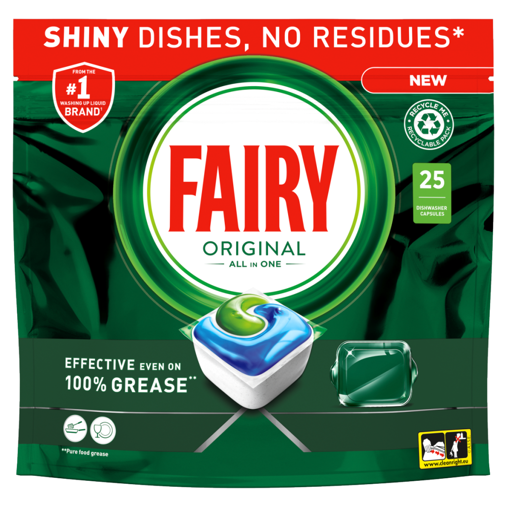 Fairy Original All In One Dishwasher Tablets Regular, 25 Tablets
