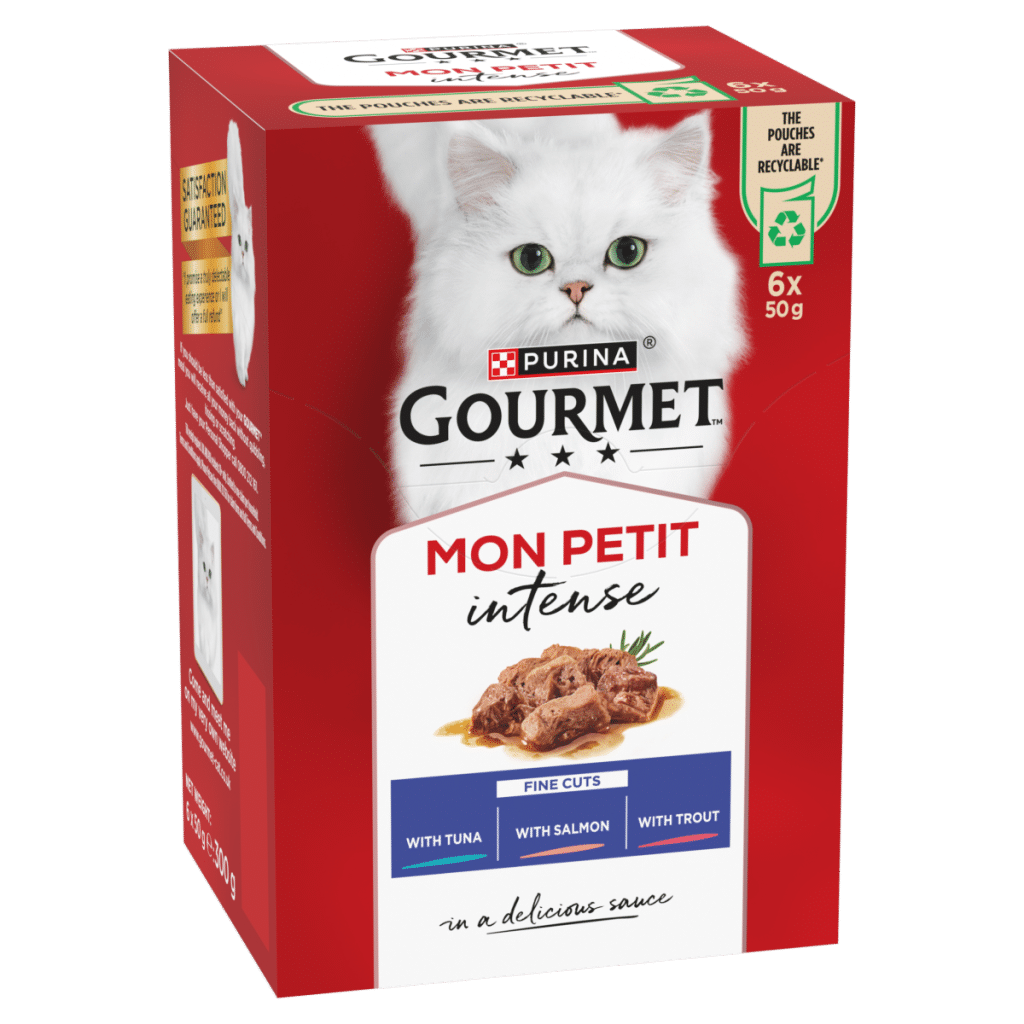 GOURMET Mon Petit Intense Tuna, Salmon, Trout Wet Cat Food 6x50g