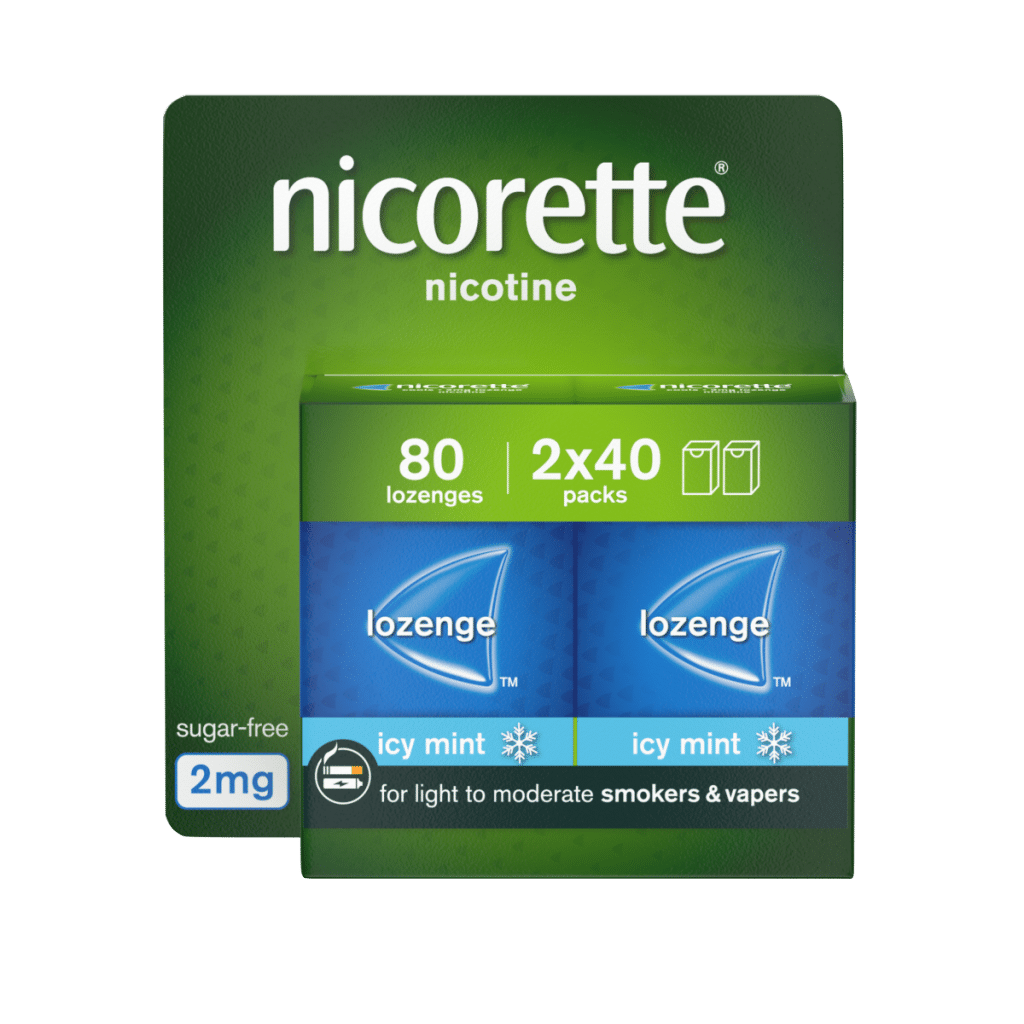 Nicorette 2mg Cools Lozenge 80 pieces,Quit Smoking or Quit Vaping Aid