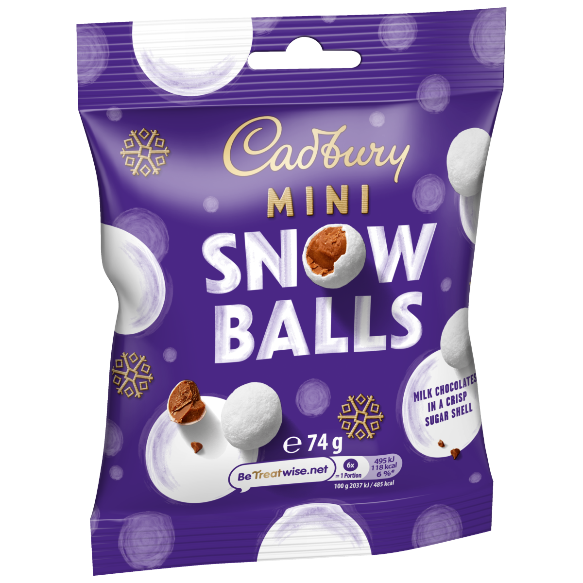 Cadbury Christmas Mini Snowballs Clipstrip Bag 74 g