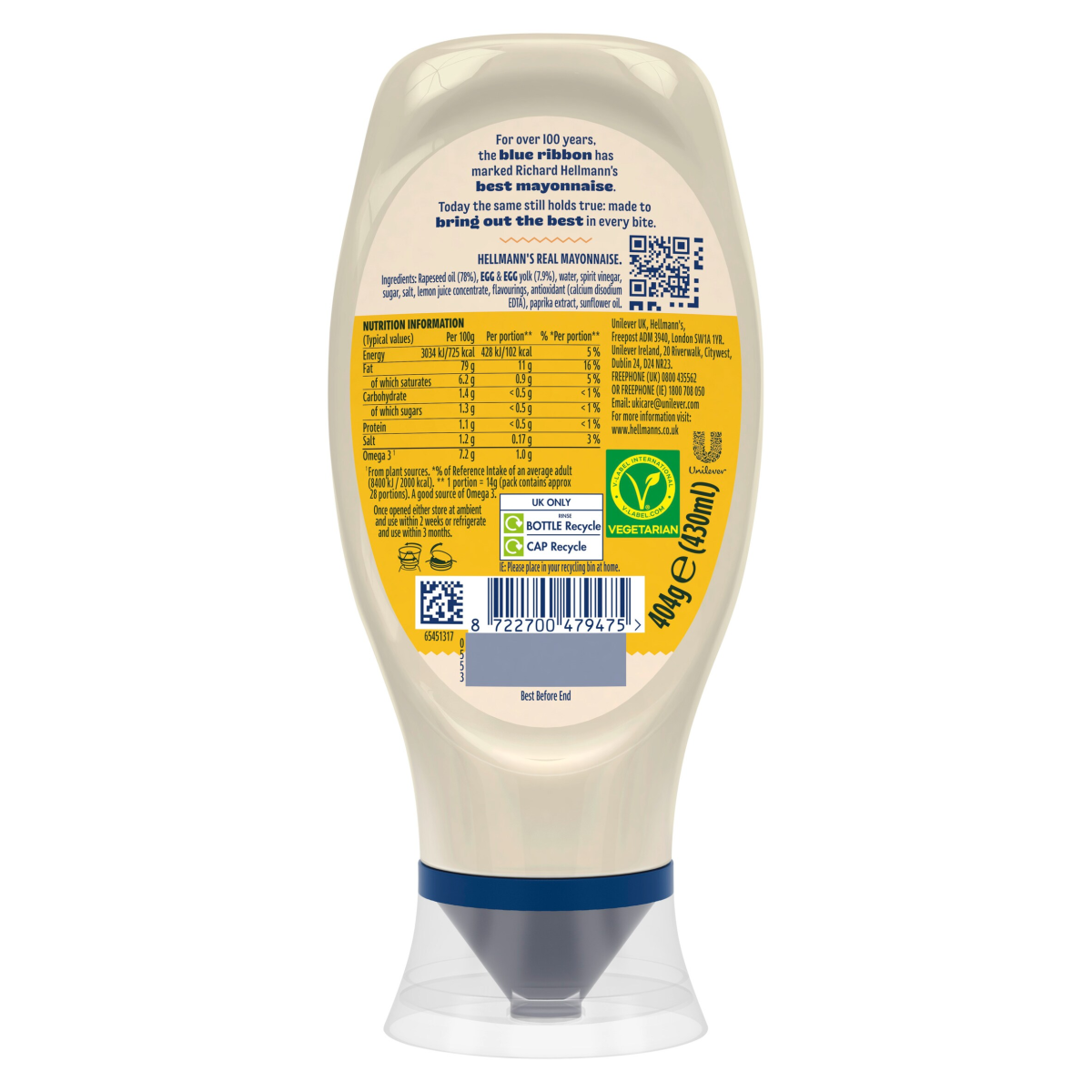 Hellmann’s Real Mayonnaise 430ml