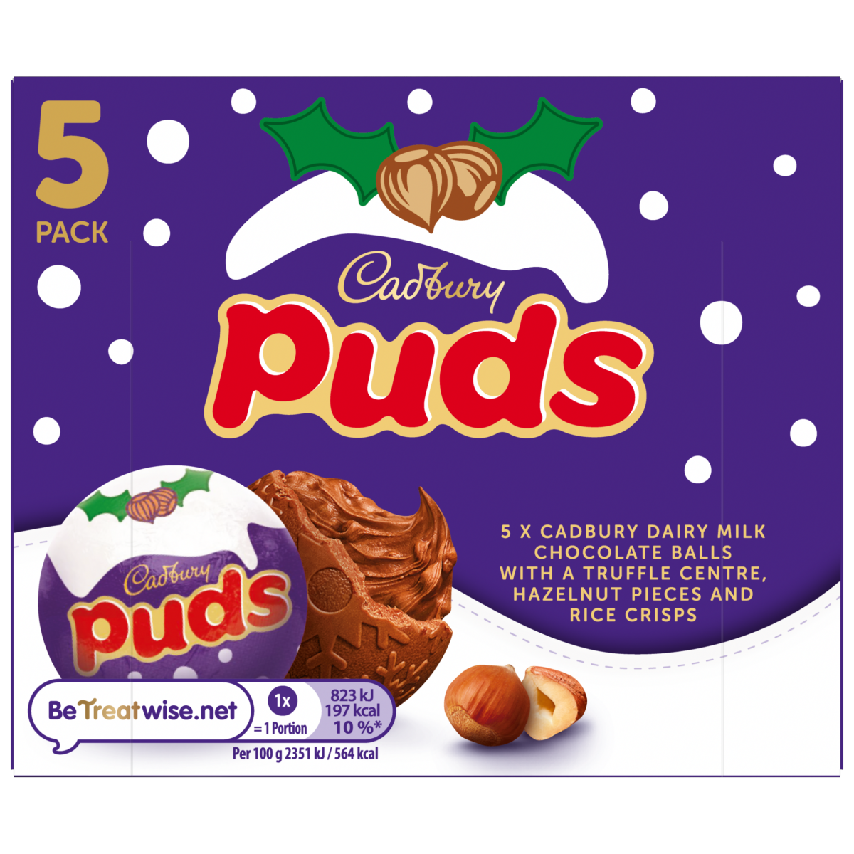 Cadbury Dairy Milk Chocolate Puds 5 Pack Multipack 175 g